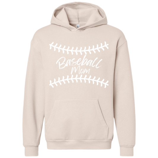 White Baseball Mom Hoodie