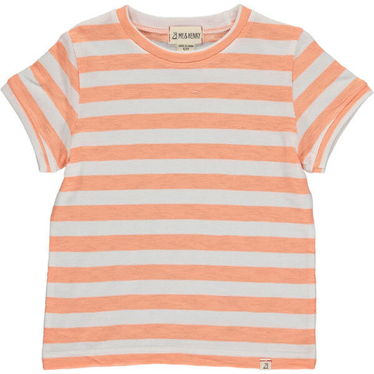Camber Stripe Tee - Apricot/White