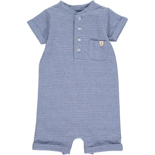 Camborne Henley Romper - Blue