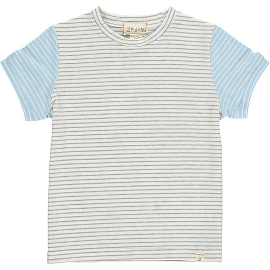 Hastings Raglan Tee - Grey/White/Blue