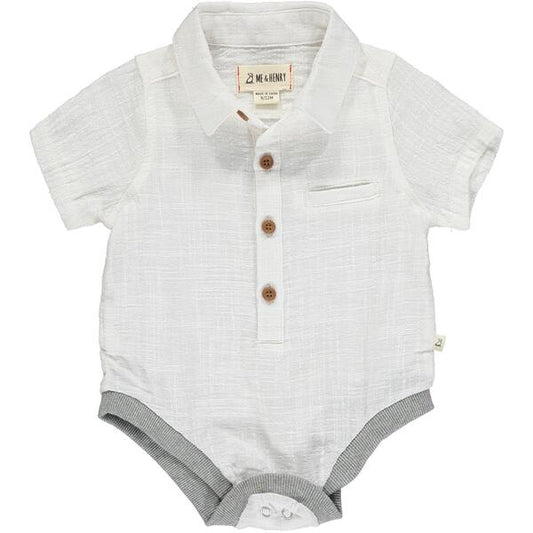 Helford Woven Onesie - White