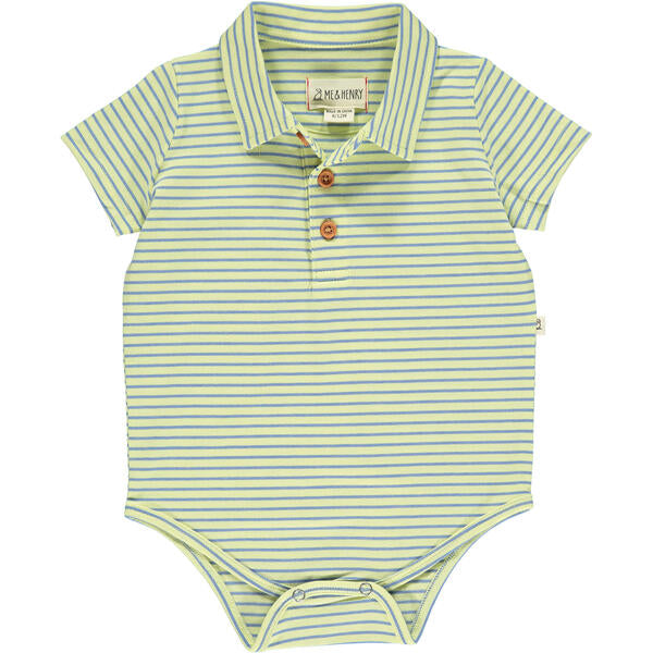 Jetty Polo Onesie - Yellow/Blue