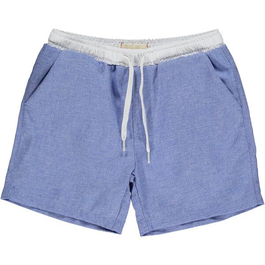 Splash Drawstring Swim Shorts - Blue/White