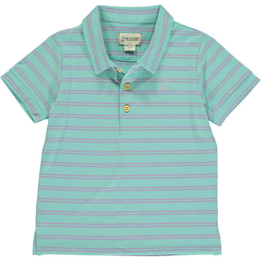 Starboard Stripe Polo - Aqua/Lilac