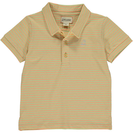 Starboard Stripe Polo - Peach/Green