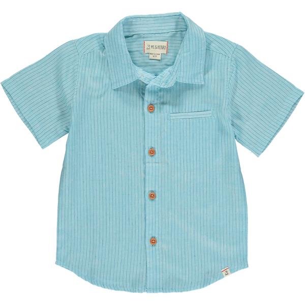 Newport Woven Shirt - Aqua/Royal