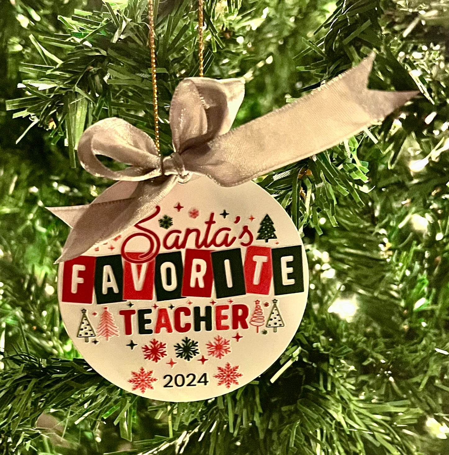 Santa’s Favorite Teacher 2024 Ornament