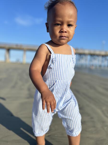 Ahoy Overalls - Blue Stripe