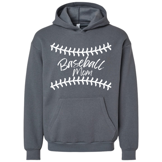 White Baseball Mom Hoodie