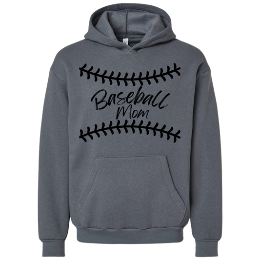 Black Baseball Mom Hoodie