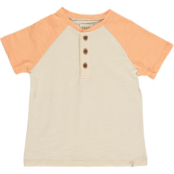 Beacon Raglan Henley - Cream/Peach