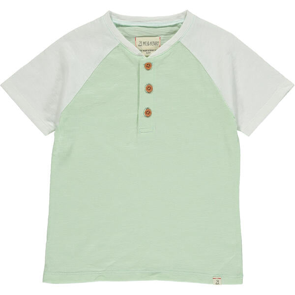 Beacon Raglan Henley - Mint/White