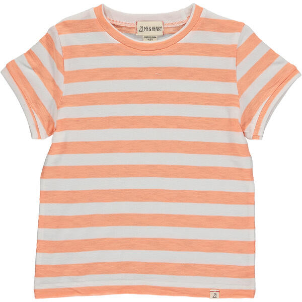 Camber Stripe Tee - Apricot/White