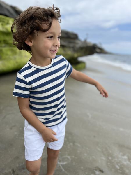 Camber Stripe Tee - Navy/White