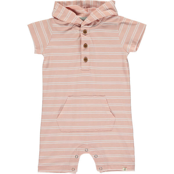 Charlie Hooded Romper - Pink