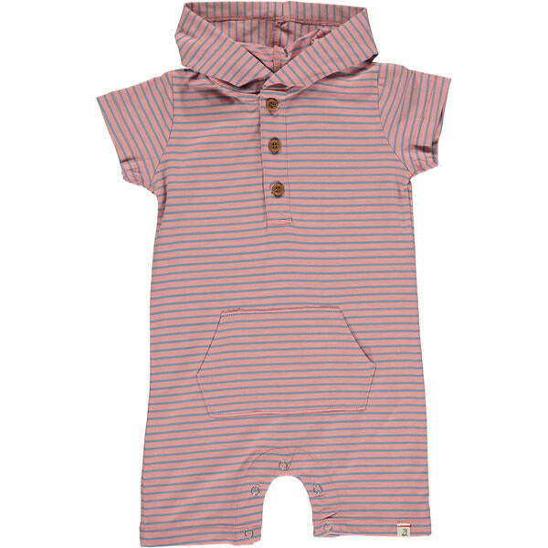 Charlie Hooded Romper - Pink/Blue