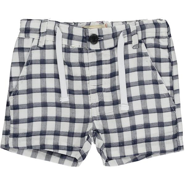 Crew Cotton Shorts - Navy/White Plaid