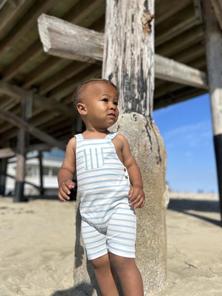 Dandy Overalls - Blue/White Stripe