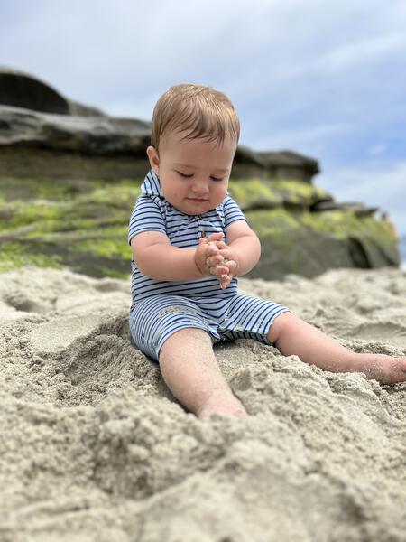 Drift Romper - Grey/Royal