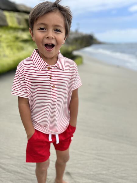 Flagstaff Stripe Polo - Red/White