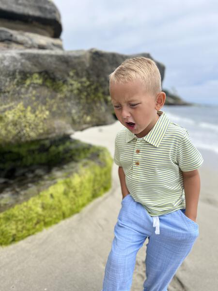 Flagstaff Stripe Polo - Yellow/Blue