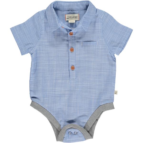 Helford Woven Onesie - Pale Chambray