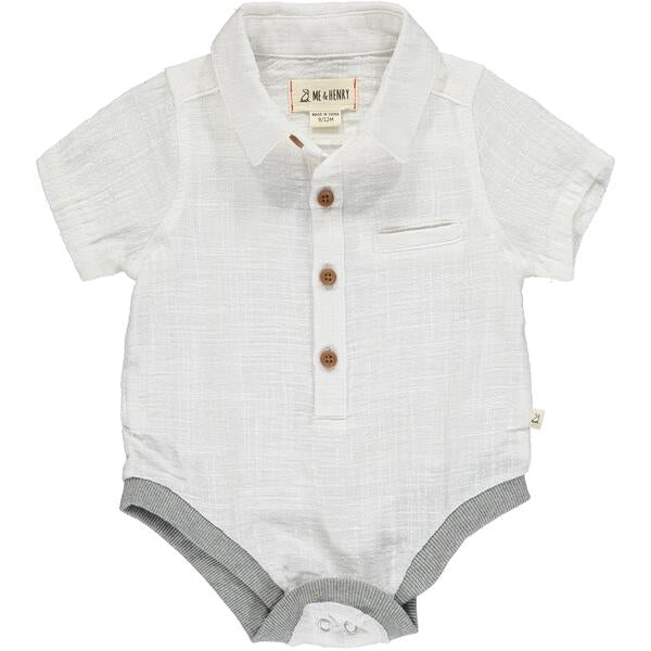 Helford Woven Onesie - White