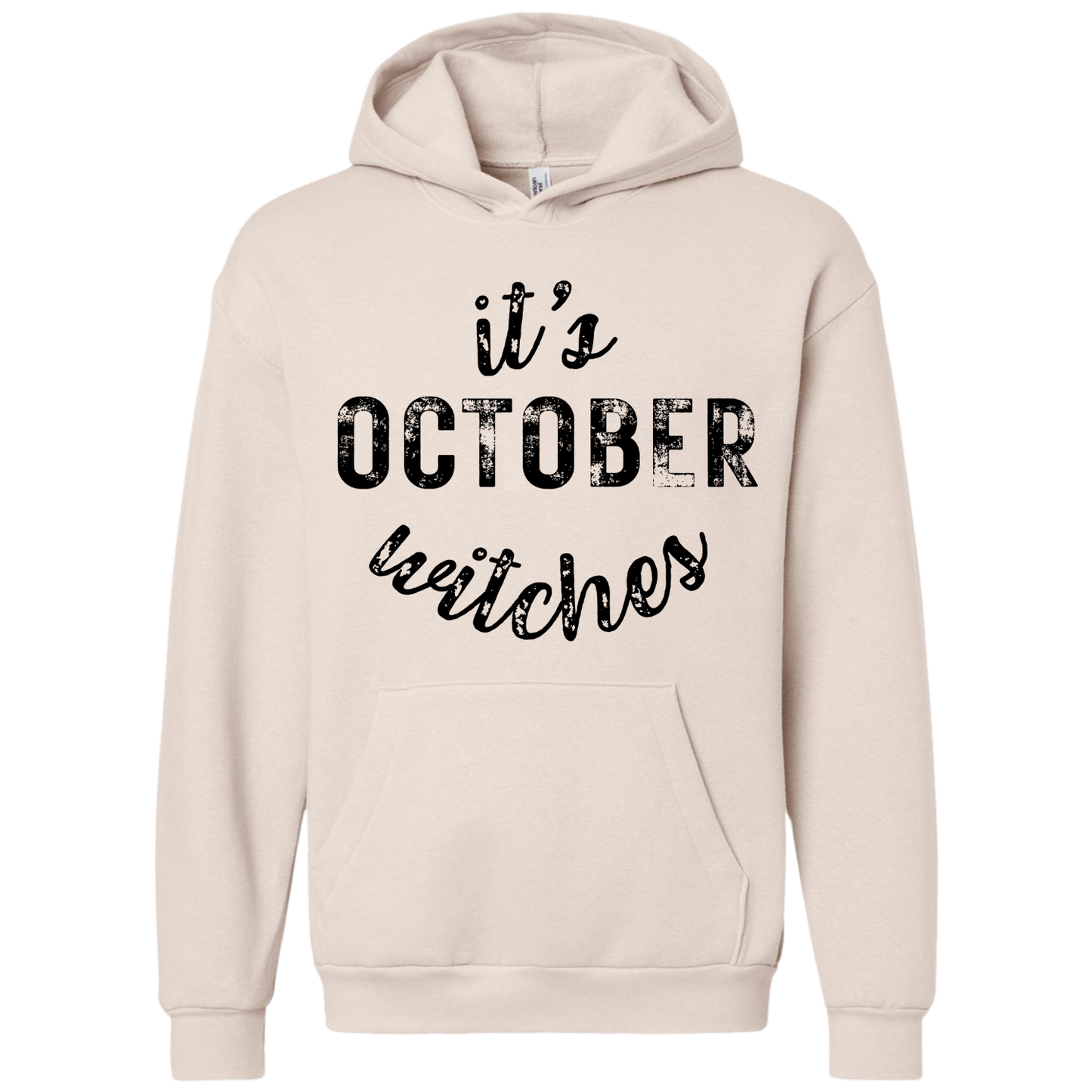 Black It's October Witches Hoodie