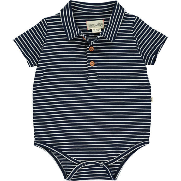 Jetty Polo Onesie - Navy/White