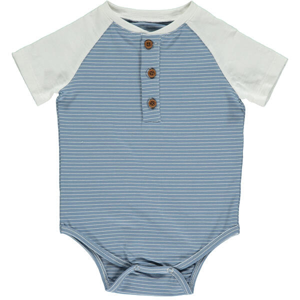 League Henley Onesie - Blue/White