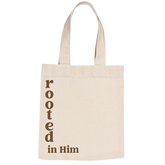 Modern Rooted in Him Tote Bag