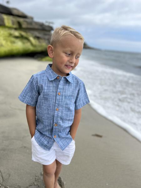 Newport Woven Shirt - Blue Heathered