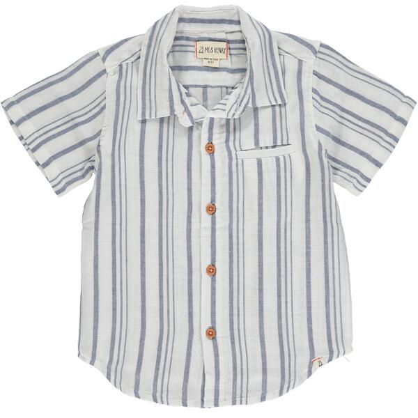 Newport Woven Shirt - Blue/White Stripes