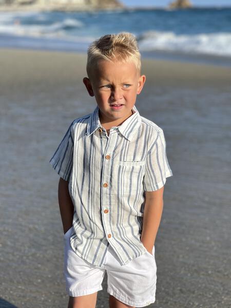 Newport Woven Shirt - Blue/White Stripes