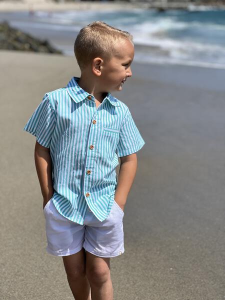 Newport Woven Shirt - Green/White