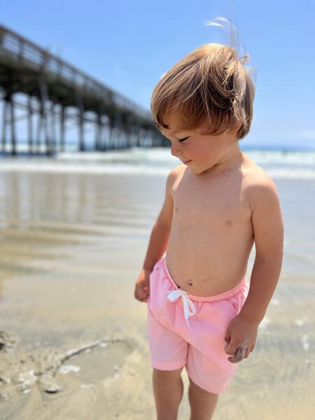 Splash Drawstring Swim Shorts - Pink