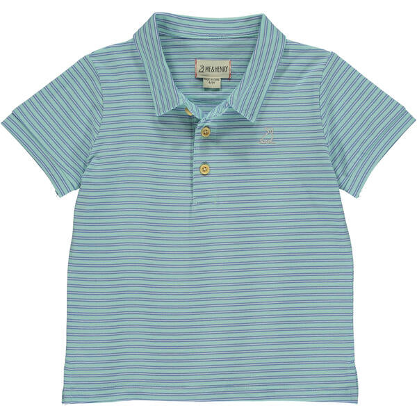 Starboard Stripe Polo - Aqua/Blue