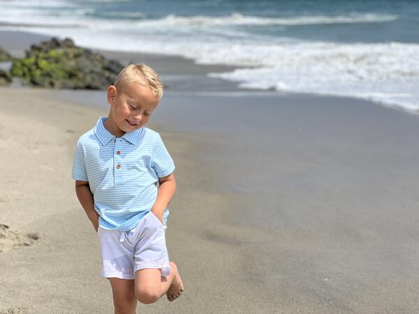 Starboard Stripe Polo - Aqua/Blue