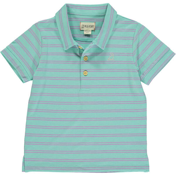 Starboard Stripe Polo - Aqua/Lilac