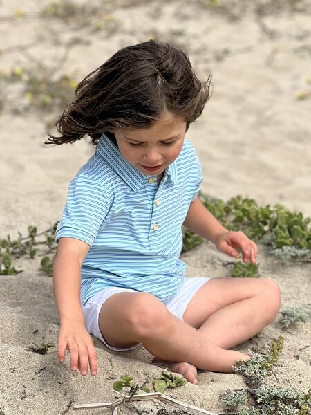 Starboard Stripe Polo - Blue/Cream