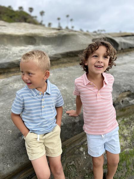 Starboard Stripe Polo - Blue/White