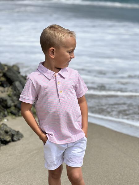 Starboard Stripe Polo - Pink/Lilac