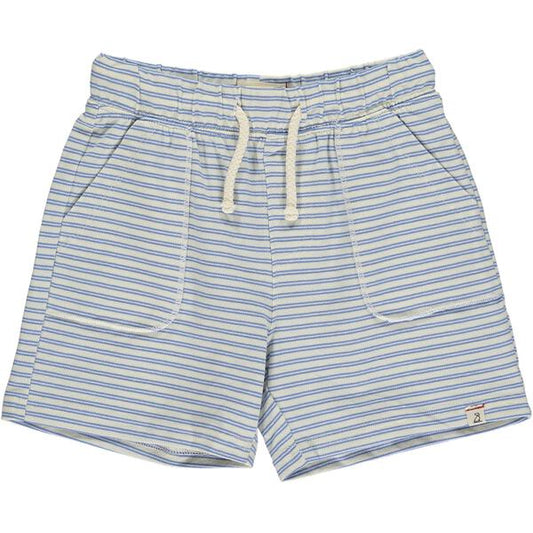 Timothy Pique Shorts - Cream/Blue