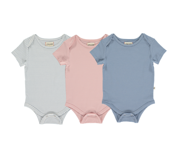 Walty Onesies Triple Pack - Soft Stripes